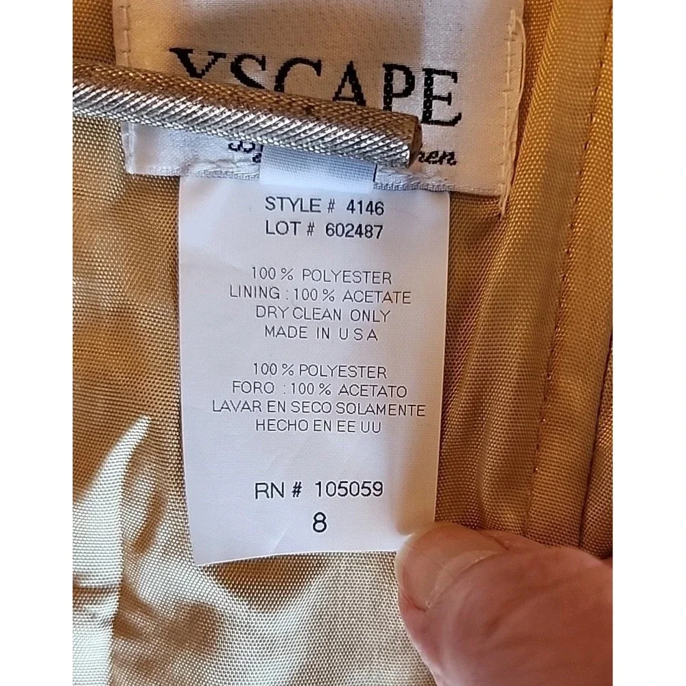 VTG Xscape Womens Halter Top Sz 8 Y2K Satin Coquette Going Out Champagne Gold - Picture 10 of 10